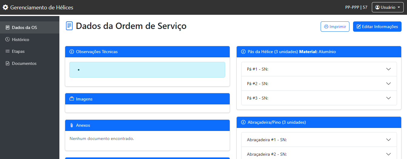 Banner Dados da Ordem de Serviço